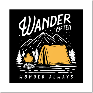 Mountain camping (Wander often, wander always) Posters and Art